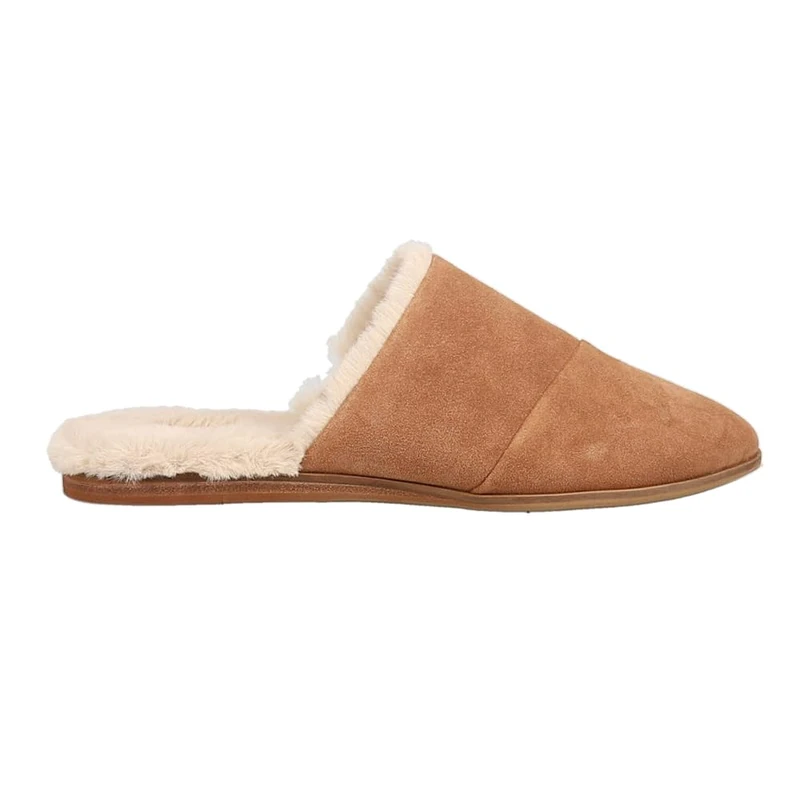 TOMS Women's Jade Mule, Brown Sugar Suede/Faux Fur, 3.5 UK