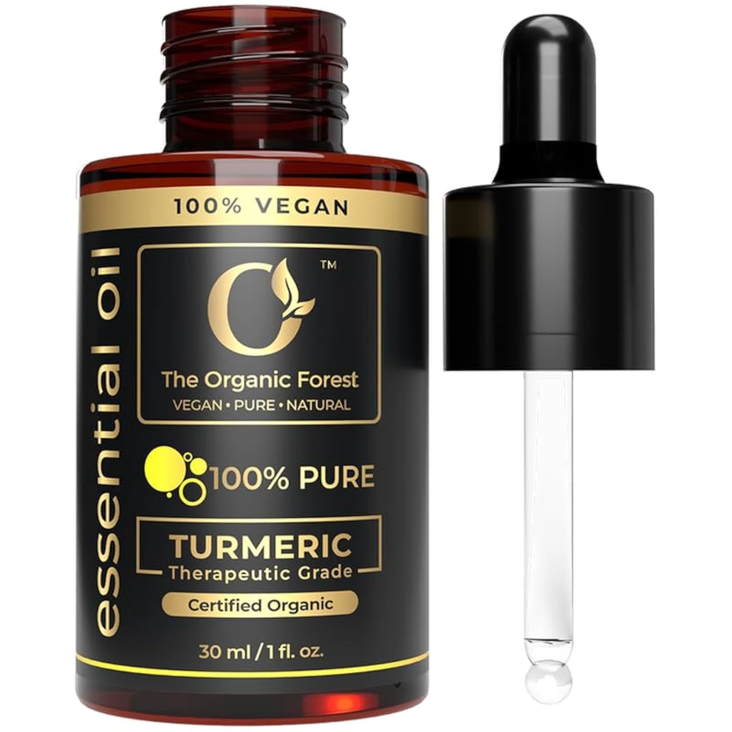Plant Based Turmeric Oil – Organic Turmeric Essential Oil for Skin, Body & Massage – Best for Massage, Arthritis, Pain Relief & Glowing Skin