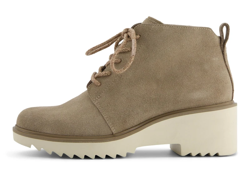 TOMS Women's Mid-Wedge Lace-Up Bootie - Chic Design with Premium Suede, Eco-Friendly Comfort & Reliable Grip