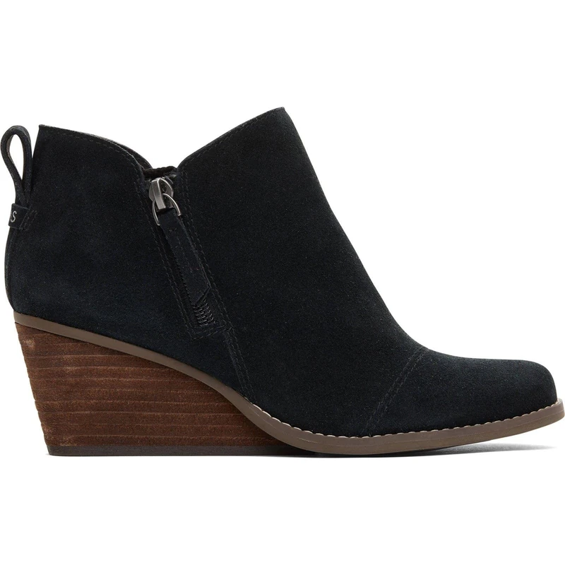 TOMS Goldie Textile Women's Black Heeled Ankle Boots - UK 7