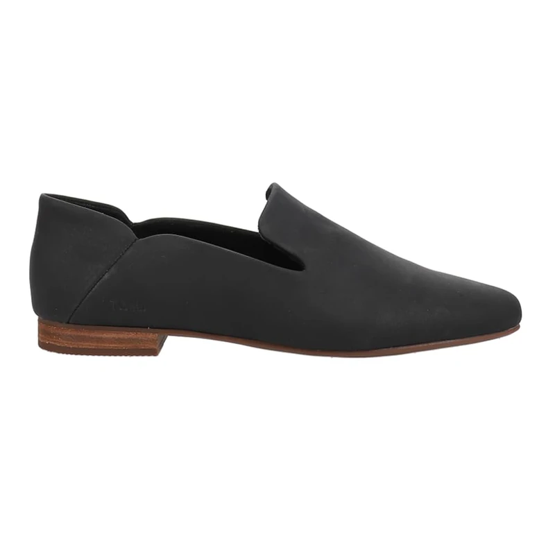 TOMS Women's Lara Loafer Flat, Black Leather, 4.5 UK
