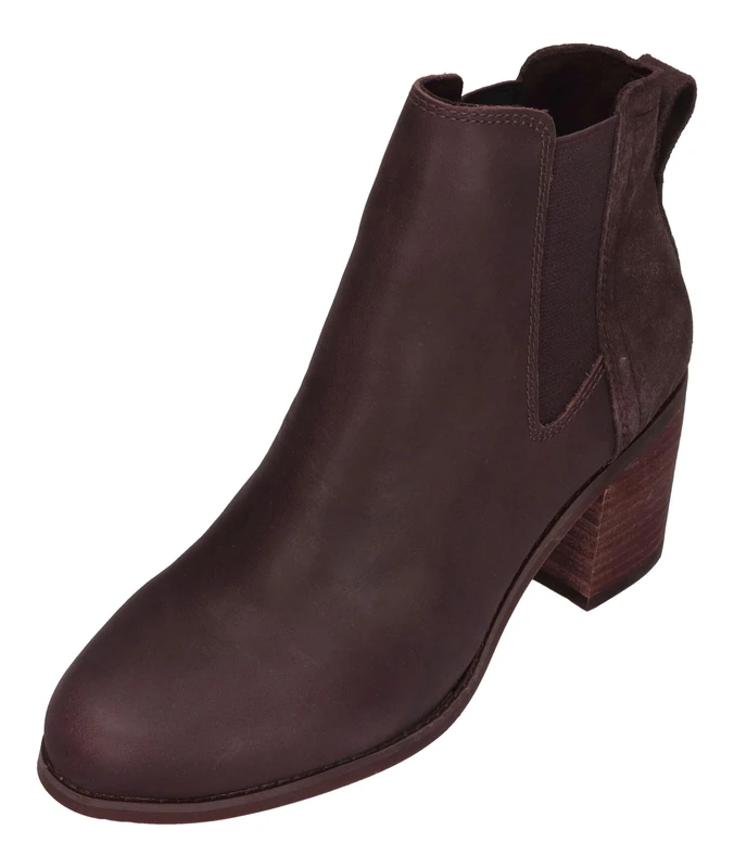 TOMS Women's Evelyn Chelsea Boot, Blackberry Leather/Suede, 4.5 UK