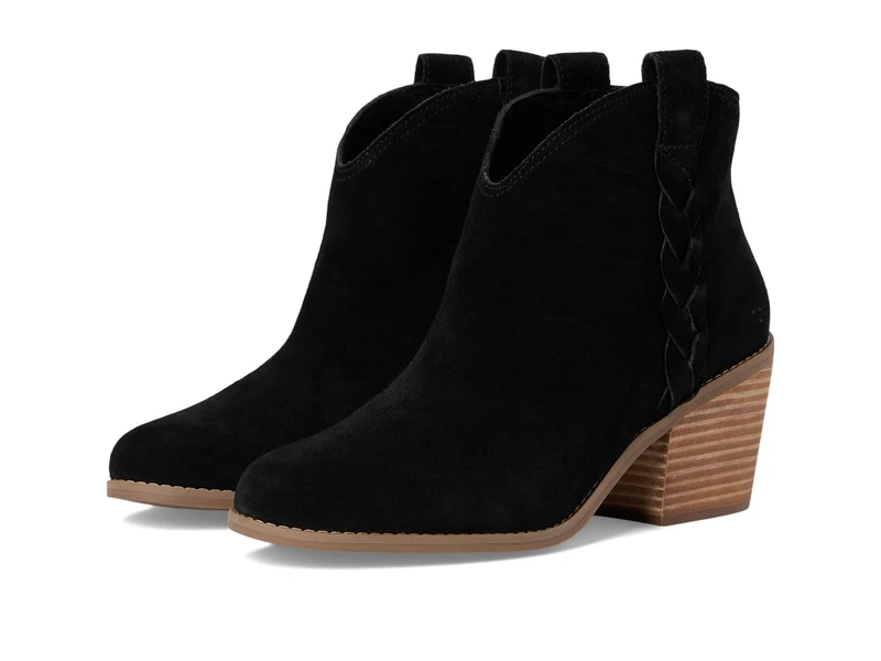 TOMS Women's Constance Ankle Boot, Black Suede/Braid, 9 UK