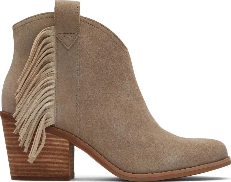 TOMS Women's Constance Ankle Boot, Dune Suede/Fringe, 4 UK