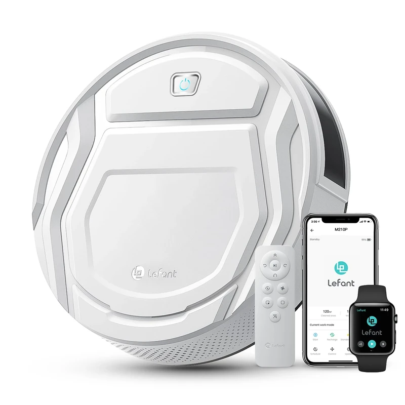 Lefant M210 Robot Vacuum Cleaner, 2200Pa Strong Suction, 7.8cm Thin 28cm DIA, Automatic Self-Charging Small Robotic Vacuum, Wi-Fi/App/Alexa Remote Control