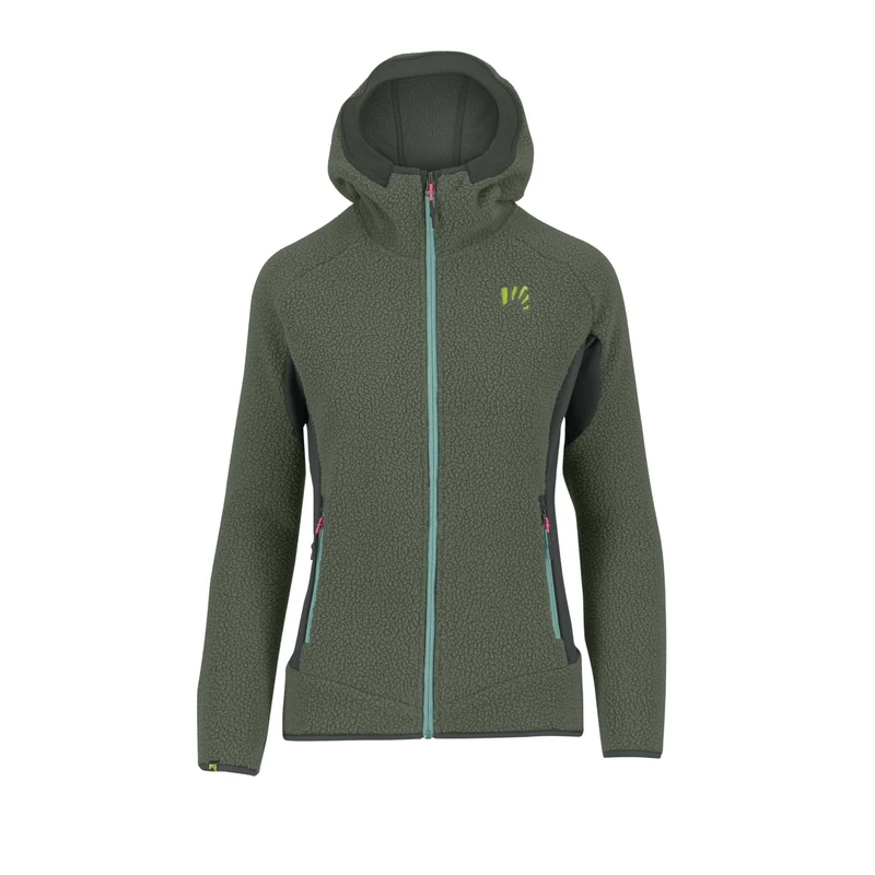 KARPOS 2501144-024 80'S HOODIE W FLEECE Sweatshirt Women's BLACK SAND/THYME Size S