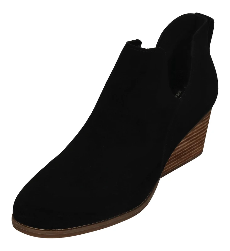 TOMS Women's Gwen Ankle Boot, Black Suede, 7 UK