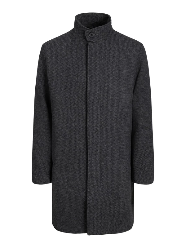 JACK&JONES Jprblawilson Wool Coat Sn, Black/Detail:STRUCTURE, XL