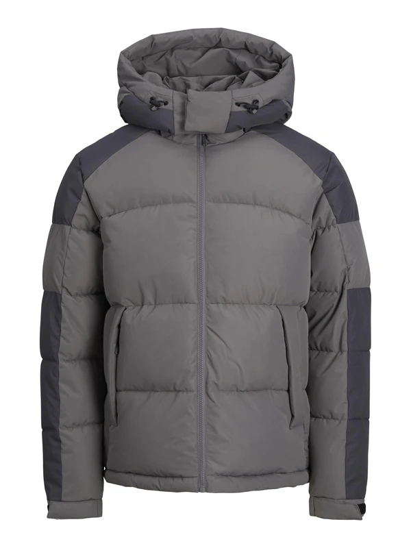 JACK & JONES Men's Jcoaero Buffer Sn Puffer Jacket, Gargoyle/Detail: Asphalt Blocking, S