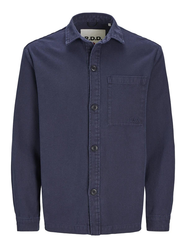 JACK & JONES Men's Rddcolter Canvas Overshrit L/S Sn Casual Shirt, Navy Blazer, XXL