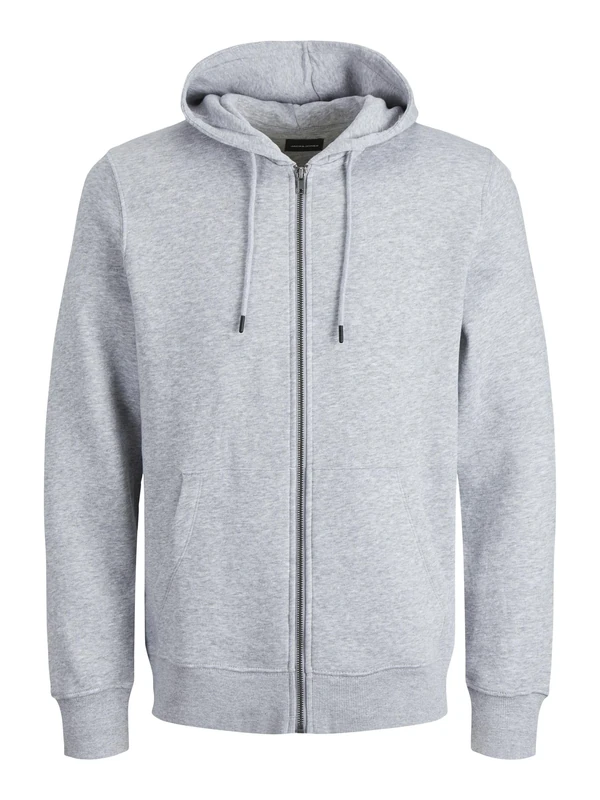 Jack & Jones Jcofusion Sweat Zip Hood Noos, Light Grey Melange/Detail: New Lgm, Xxl