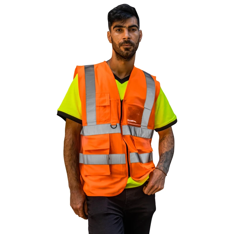 Capto Apparel High visibility vest for men and women - high visibility work vest | safety vest - reflective stripes - safety warning vest - high visibility reflective vest - work vest - M