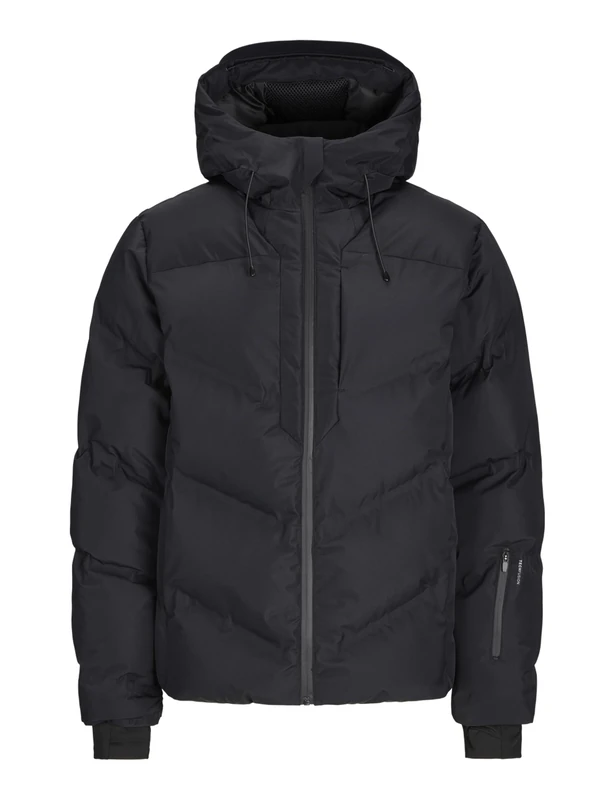 JACK & JONES Men's Jcoslay Heat Quilted Puffer Sn Jacket, Black, XXL