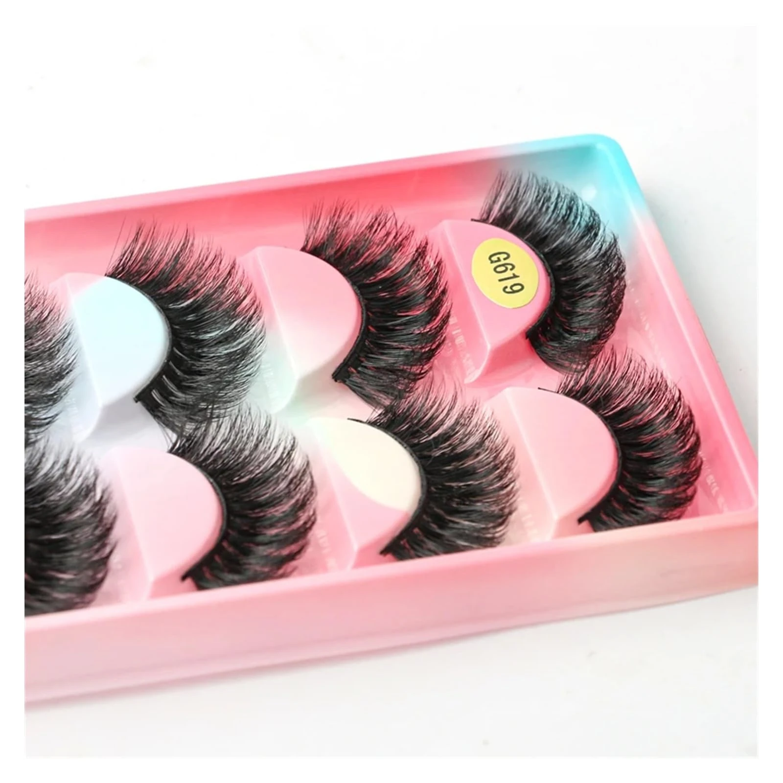 UAMOU 2/20/100 Boxes Mink Lashes Eyelashes 5 pairs Natural Curly Fake Eyelashes Thick Maquiagem Lash Extension Makeup Tools Cheerfully (Color : 5 pairs G619CS, Size : 100 boxes)