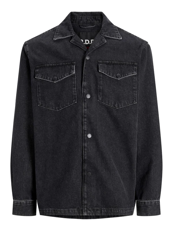 JACK&JONES Men's RDDROB Overshirt RI 329 SN Denim Jacket, Black Denim, L, black denim, L