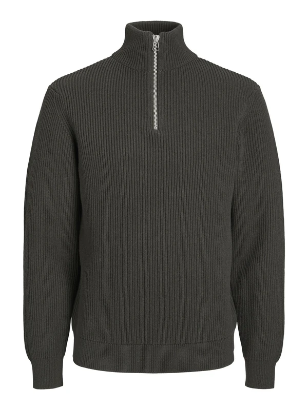 JACK & JONES Rddwalt Half Zip Knit Sn, Peat, L