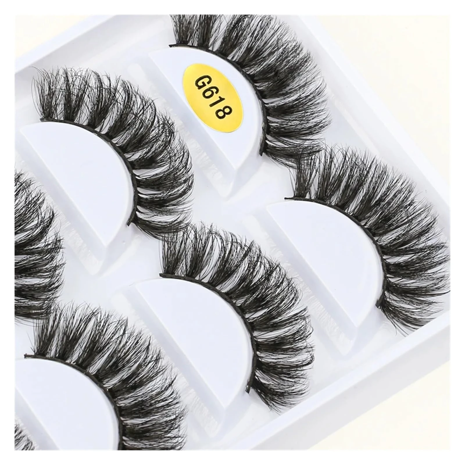 UAMOU 2/20/100 Boxes Mink Lashes Eyelashes 5 pairs Natural Curly Fake Eyelashes Thick Maquiagem Lash Extension Makeup Tools Cheerfully (Color : 5 pairs G618, Size : 100 boxes)