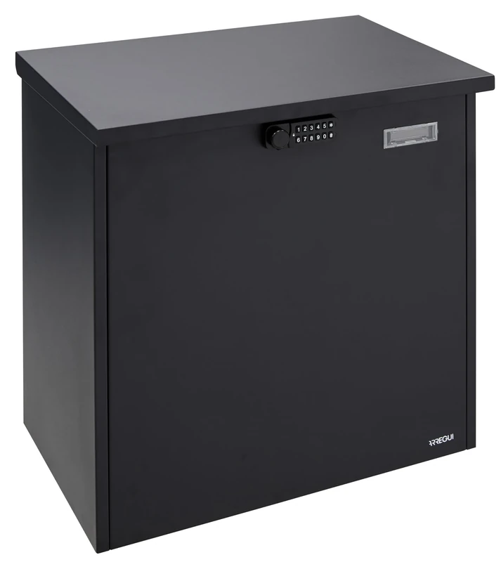 ARREGUI Bigpack Base Electronic EP2104E Parcel Box with Electronic Opening | Steel Post Box for Large Parcel (Max.: 47x46x24cm) | Parcel Box for Internet Online Shopping | Black