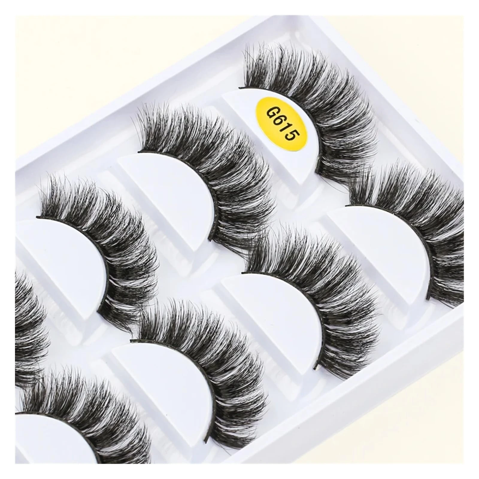 UAMOU 2/20/100 Boxes Mink Lashes Eyelashes 5 pairs Natural Curly Fake Eyelashes Thick Maquiagem Lash Extension Makeup Tools Cheerfully (Color : 5 pairs G615, Size : 100 boxes)