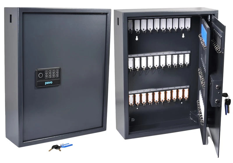 Pavo - Magnettag High Secururity Key Cabinet for 100 keys - Dark grey, 8015658