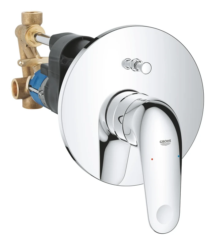 GROHE Swift - Single-Lever Bath/Showr Mixer Trim Set for Concealed Installation (with Concealed Body, Metal Lever, 46 mm Ceramic Cartridge, Automatic Diverter: Bath/Shower), Chrome, 24336001