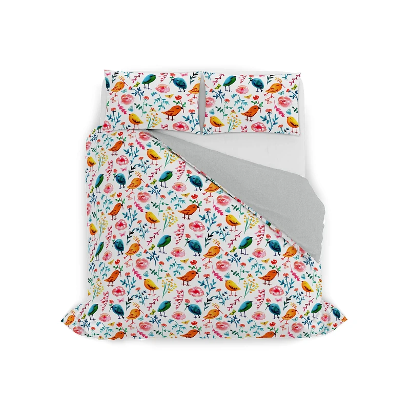 Italian Bed Linen Watercolor Duvet Cover Set, 09, Double