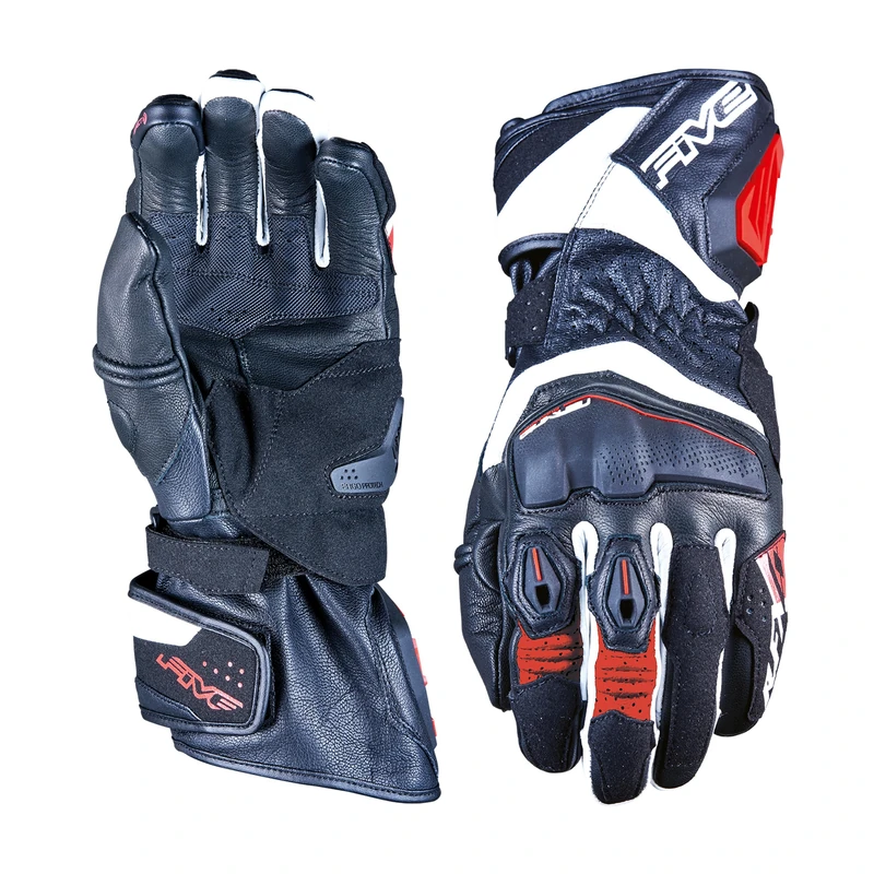 FIVE 830021 RACING RFX4 EVO Motorcycle Gloves Versatile Road and Track Sporty Gloves, Black White Red, M