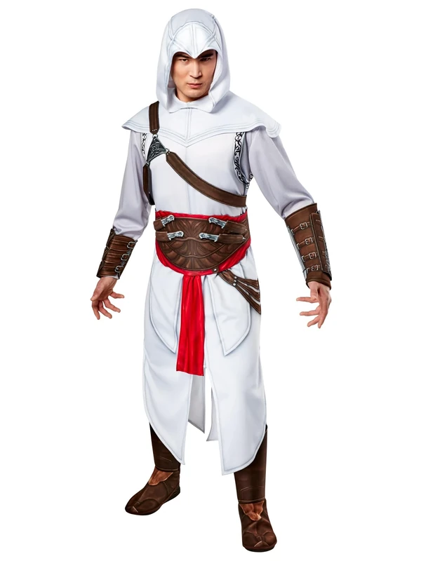 Rubies Men's Assassin's Creed Altair Deluxe Costume Jumpsuit with Cloak, As Shown, Large, As Shown, Large