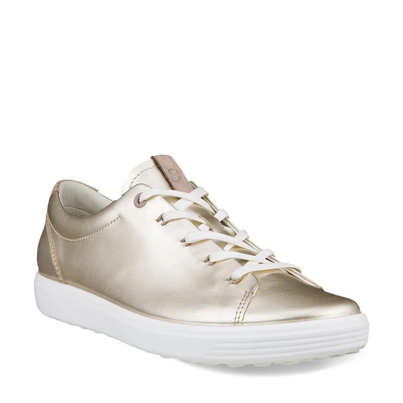 ECCO Women's Soft 7 Sneaker, Pure White Gold, 7-7.5