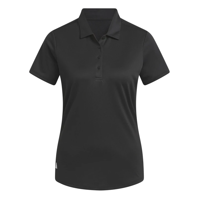 adidas Women's Women's Solid Performance Short Sleeve Polo Shirt, Black, XS