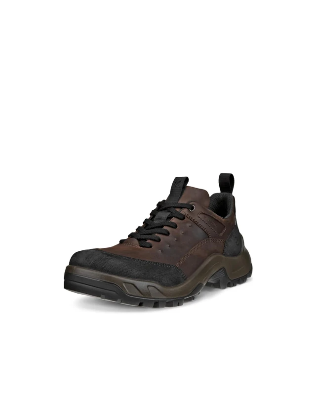ECCO Men's Offroad Waterproof Lace Up Hiking Shoe, Black Nubuck/Mocha Oil Nubuck