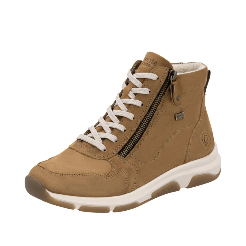 Remonte RemonteTEX Women's High-Top Trainers D1S71, Women's Low Shoes, Loose Insole, Water-Repellent, Brown 22, 5 UK