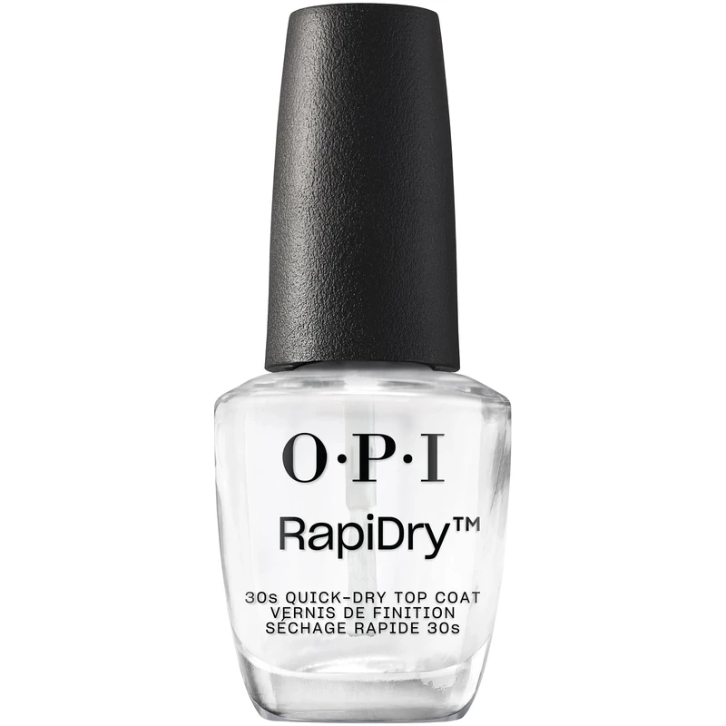 OPI RapiDry Nail Polish Top Coat - Quick Drying Top Coat - Quick Dry, High Shine & Glossy, Protects Nails - Nail Strengthener & Care (15ml)