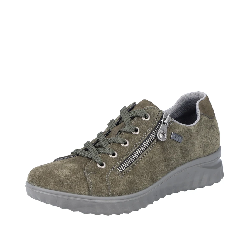 Rieker Etta Womens Waterproof Shoes 4 UK Khaki Suede