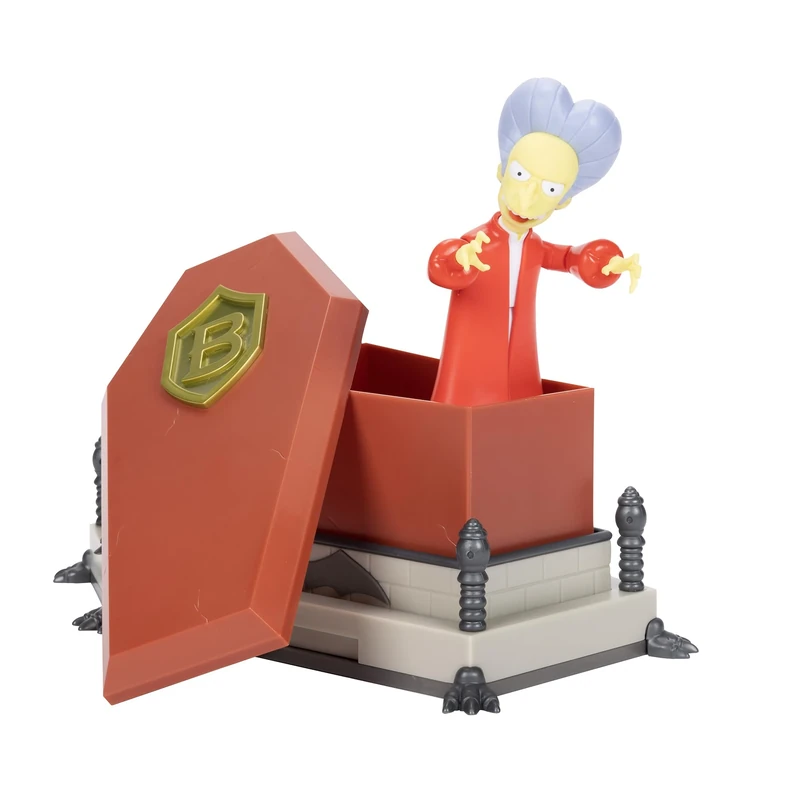 The Simpsons 12.7m Premium Count Burns Collector's Action Figure by JAKKS Pacific, with UV Reactive Skin, Interactive Coffin with Jumpscare Feature, Articulated, Collector's Display Packaging - Image 1