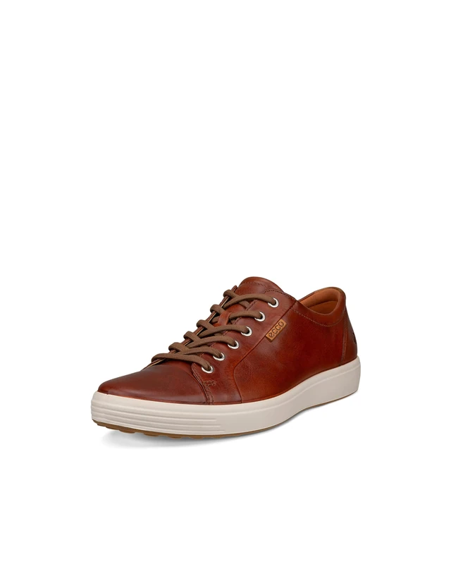 ECCO Mens Soft 7 430004 Leather Cognac Trainers 12-12.5 UK