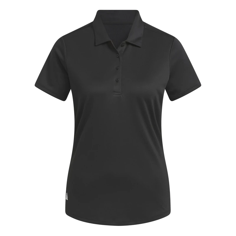 adidas Women's Women's Solid Performance Short Sleeve Polo Shirt, Black, M - Image 1