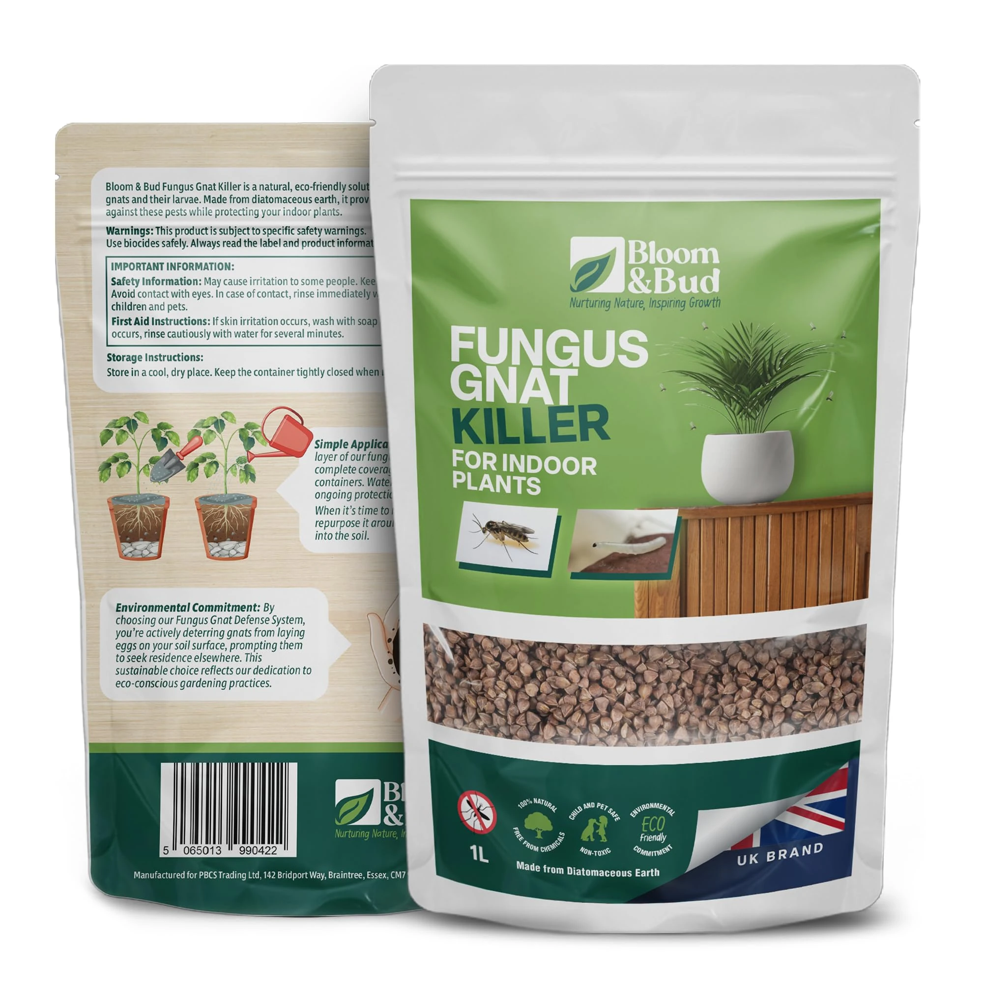 Bloom & Bud Fungus Gnat Killer for Indoor Plants (1 Litre): Ultimate Indoor Plant Protector for No Gnat Pot Topping with Gravel Mulch Systemic Granules|Plant Gravel for Gravel for Indoor Pot Anti Gnat