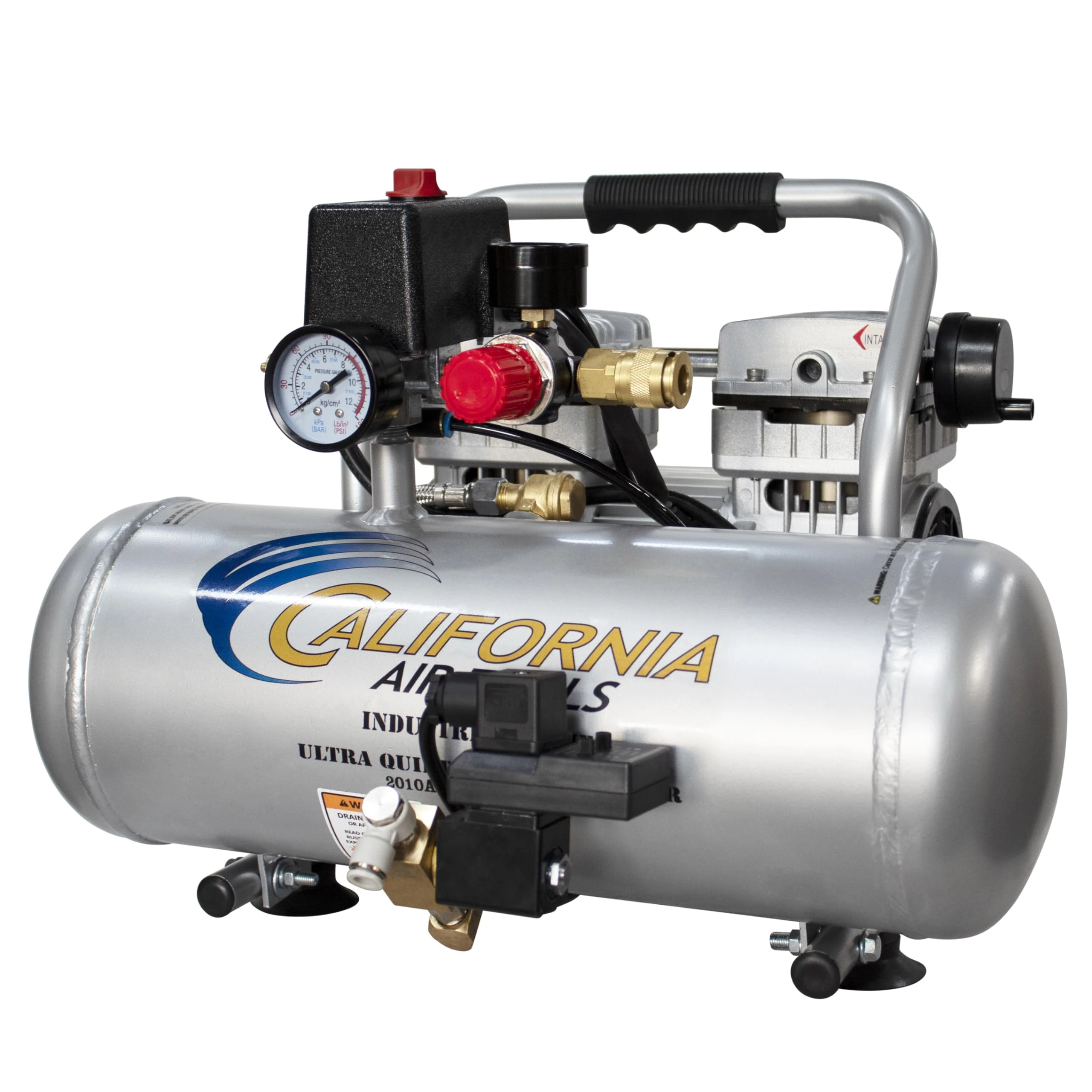 2010ALFCAD Ultra Quiet and Oil Free 1.0 Hp 2.0 Gallon Aluminum Tank Air Compressor
