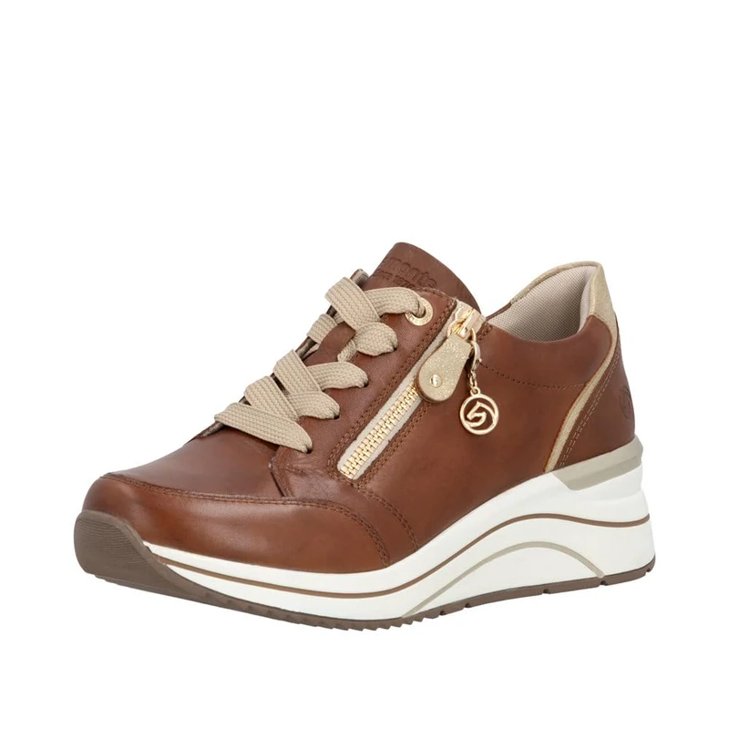 Remonte RemonteTEX Women's Low-Top Trainers D0T03, Women's Low Shoes, Loose Insole, Water-Repellent, Brown 24, 3.5 UK
