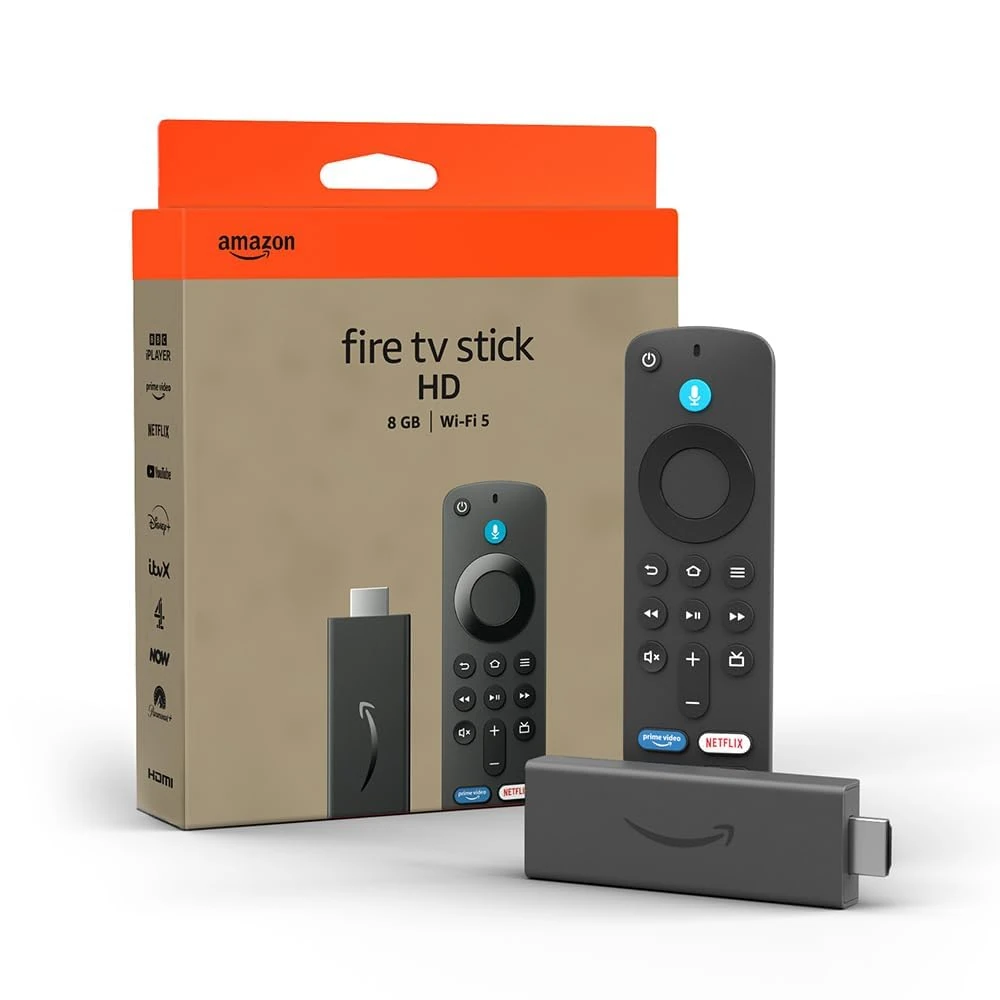 Certified Refurbished Amazon Fire TV Stick HD, free and live TV, Alexa Voice Remote, smart home controls, HD streaming