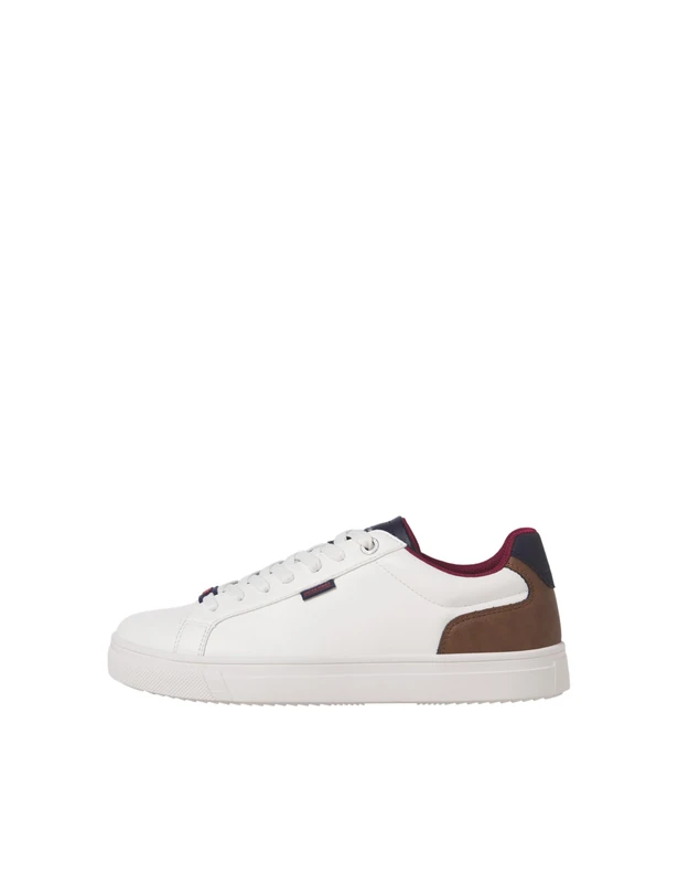 JACK & JONES Men's Jfwlancaster PU Trainers Sneaker, White Detail Cognac, 8 UK