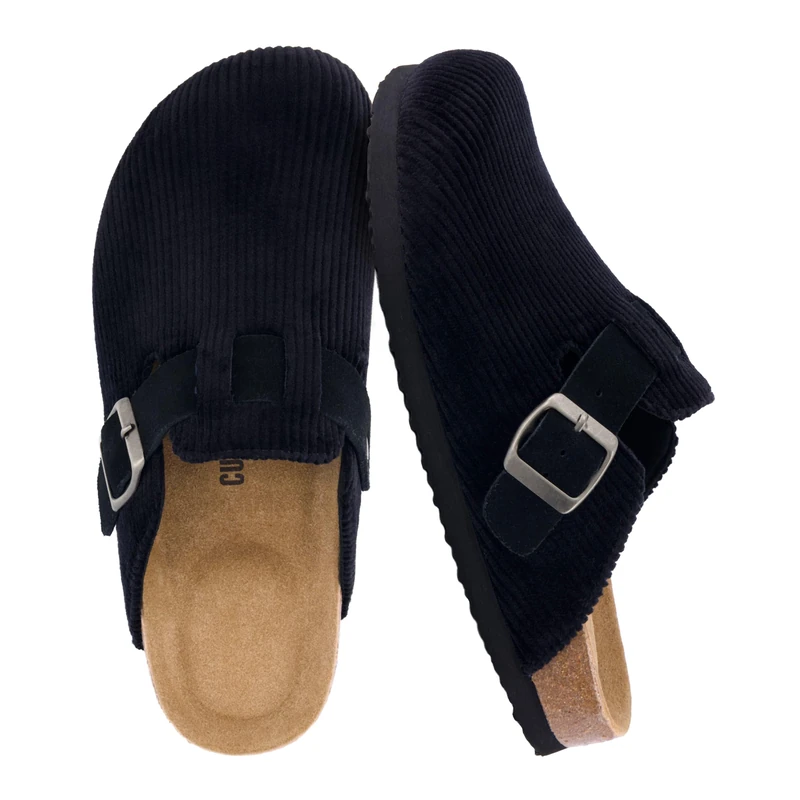 CUSHIONAIRE Women's Hana Cork Footbed Clog with +Comfort, Black Corduroy 6 UK - Image 1