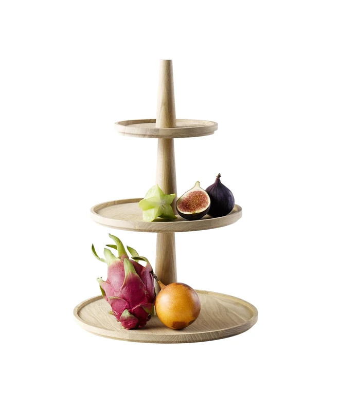 APS 14014 Cake Stand 3-Tier Valo Diameter 30 cm Height 42 cm Oak Wood (Oiled)