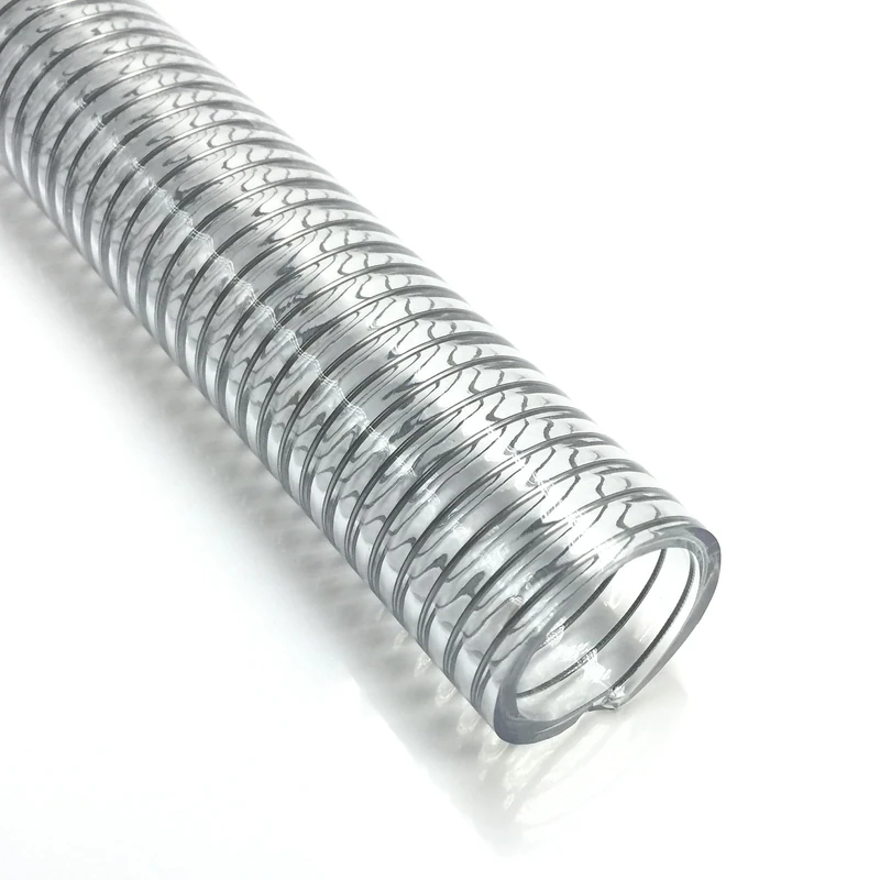 Clear Wire Reinforced Suction Hose 2” ID × 2-5/16” OD - 10ft Heavy Duty Flexible PVC Spiral Steel Wire Pipe High Pressure Vacuum Vinyl Tubing for Drawing Water Oil Powder (10 ft, 2" ID)
