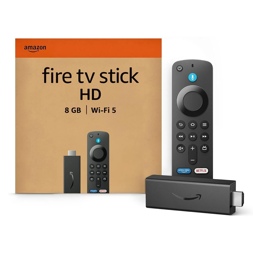 Amazon Fire TV Stick HD (Newest gen), free and live TV, Alexa Voice Remote, smart home controls, HD streaming