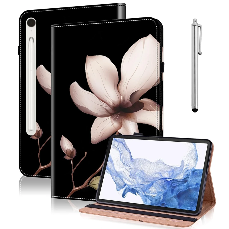 GLANDOTU Case for Samsung Galaxy Tab S10 Lite/ S10 FE 2025/ S9 FE 10.9 Inch/ S9 11 Inch, Multi-View Slim PU Leather Tablet Cover with Foldable Stand and Pen Holder -Mandala flower