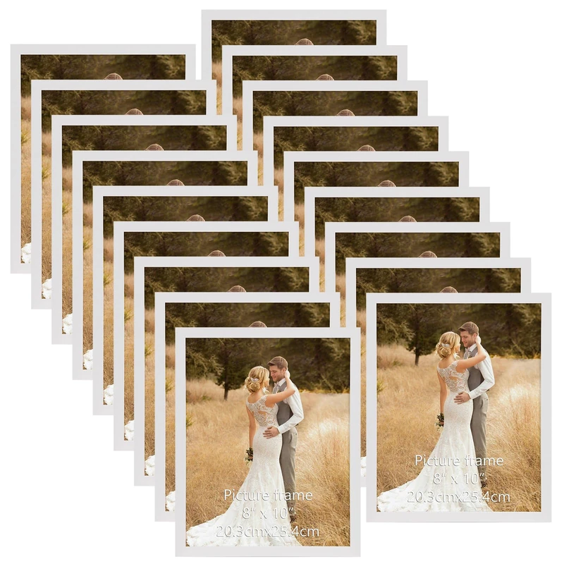 WIFTREY White 8x10 Picture Frame Set of 18, Multi Photo Frames 8 by 10 Bulk for Wall Hanging or Tabletop Display