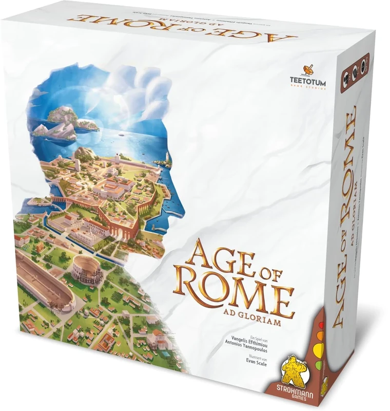 Strohmann Games, Age of Rome, Connoisseur Game, Strategy Game, 1-4 Players, From 12+ Years, 60-90 Minutes, German