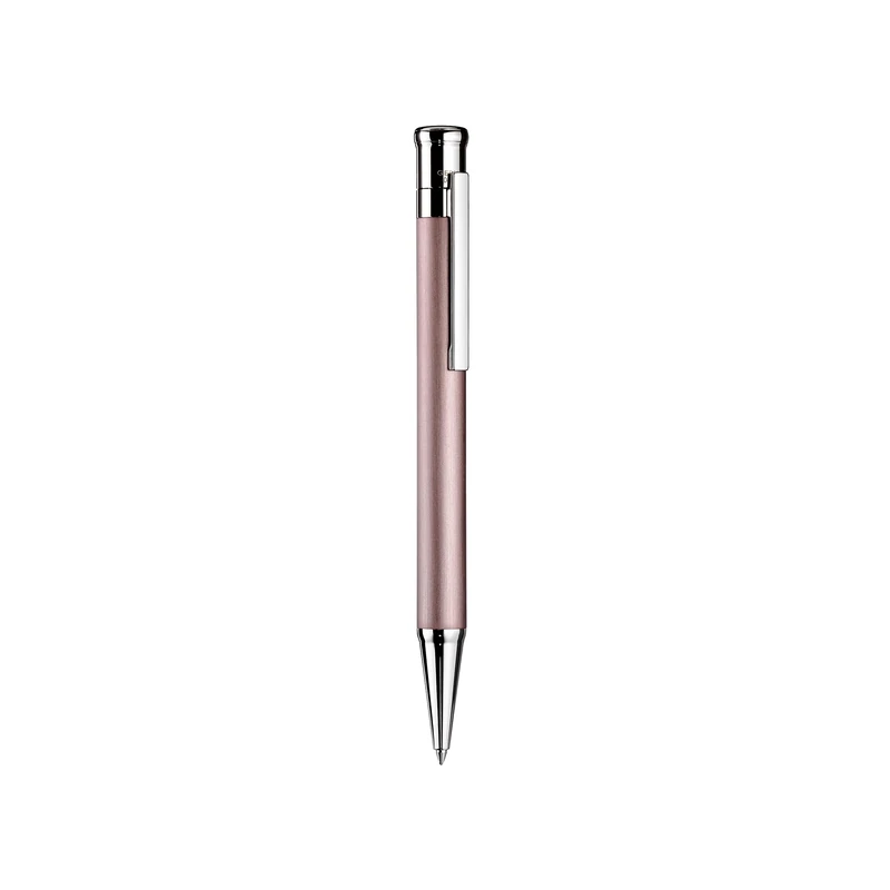 Otto Hutt Design 04 001-20235 Pearl Pink Ballpoint Pen with Satin Barrel and Shiny Platinum Plated Fittings
